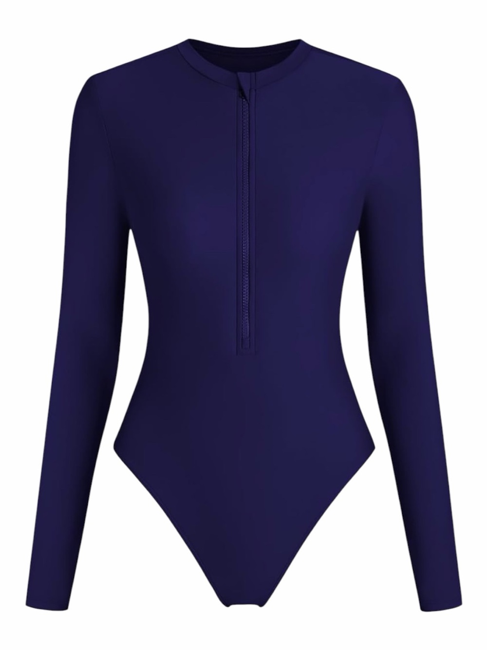ZAFUL Long Sleeve Rash Guard One Piece Zip Front Swimsuit Medium Blue | NWT